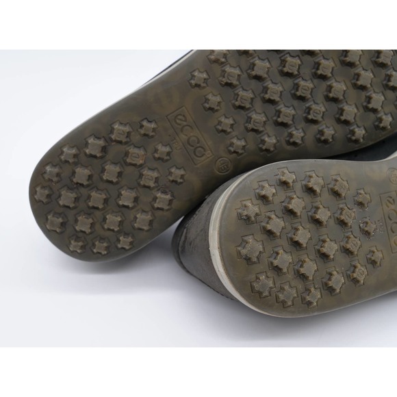 Ecco Golf Shoes Mens 12 Gray Leather Perforated Spikeless Lace Up Low Top - Picture 11 of 12